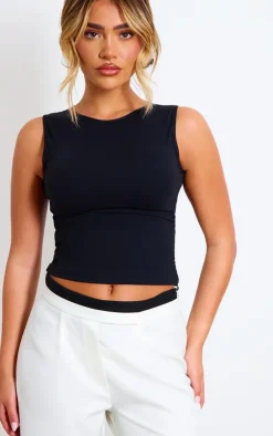 PrettyLittleThing Sleeveless Tops*Contour Crew Neck Fitted Vest Top