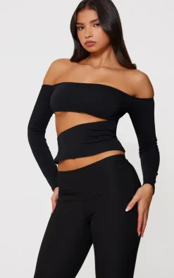 PrettyLittleThing Snatched*Contour Jersey Cut Out Bardot Top