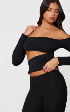 PrettyLittleThing Snatched*Contour Jersey Cut Out Bardot Top