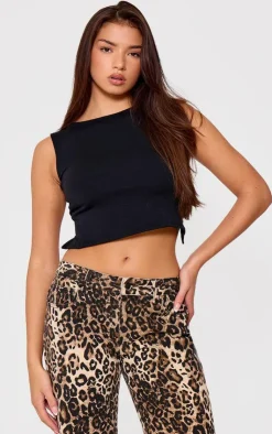 PrettyLittleThing Snatched*Contour Jersey Strappy Back Detail Crop Top