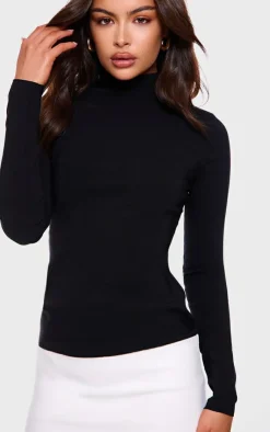Contrast Hem High Neck Bodycon Dress-PrettyLittleThing Hot