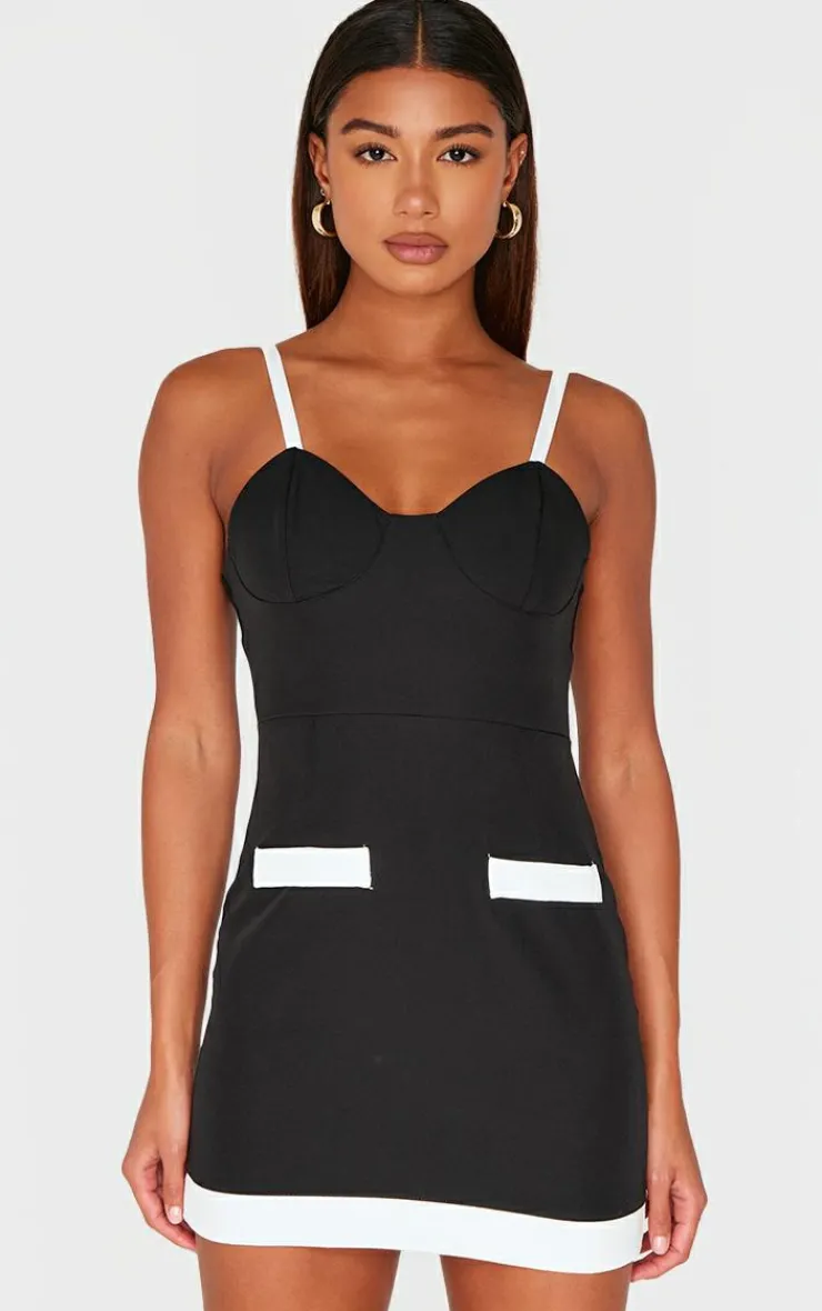 Contrast Pocket Detail Mini Dress-PrettyLittleThing Hot