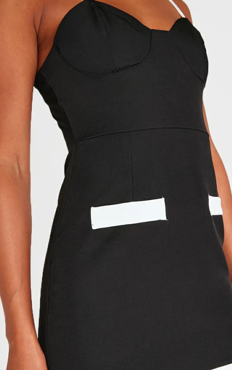 Contrast Pocket Detail Mini Dress-PrettyLittleThing Hot