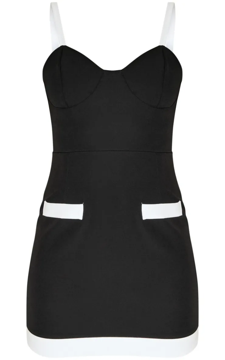 Contrast Pocket Detail Mini Dress-PrettyLittleThing Hot