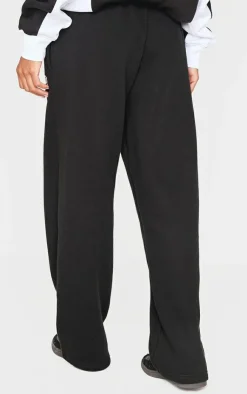 PrettyLittleThing Black Sweatsuits*Contrast Studio Archives Embroidered Wide Leg Sweatpants