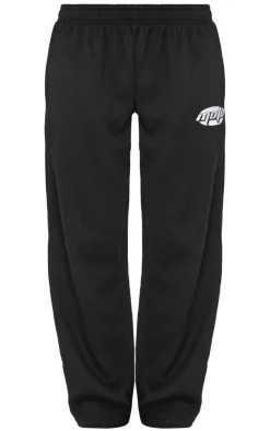 PrettyLittleThing Black Sweatsuits*Contrast Studio Archives Embroidered Wide Leg Sweatpants