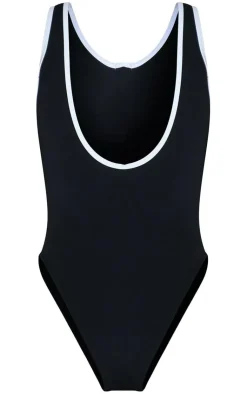 PrettyLittleThing Ski Outfits*Contrast Zip Front Scuba Swimsuit