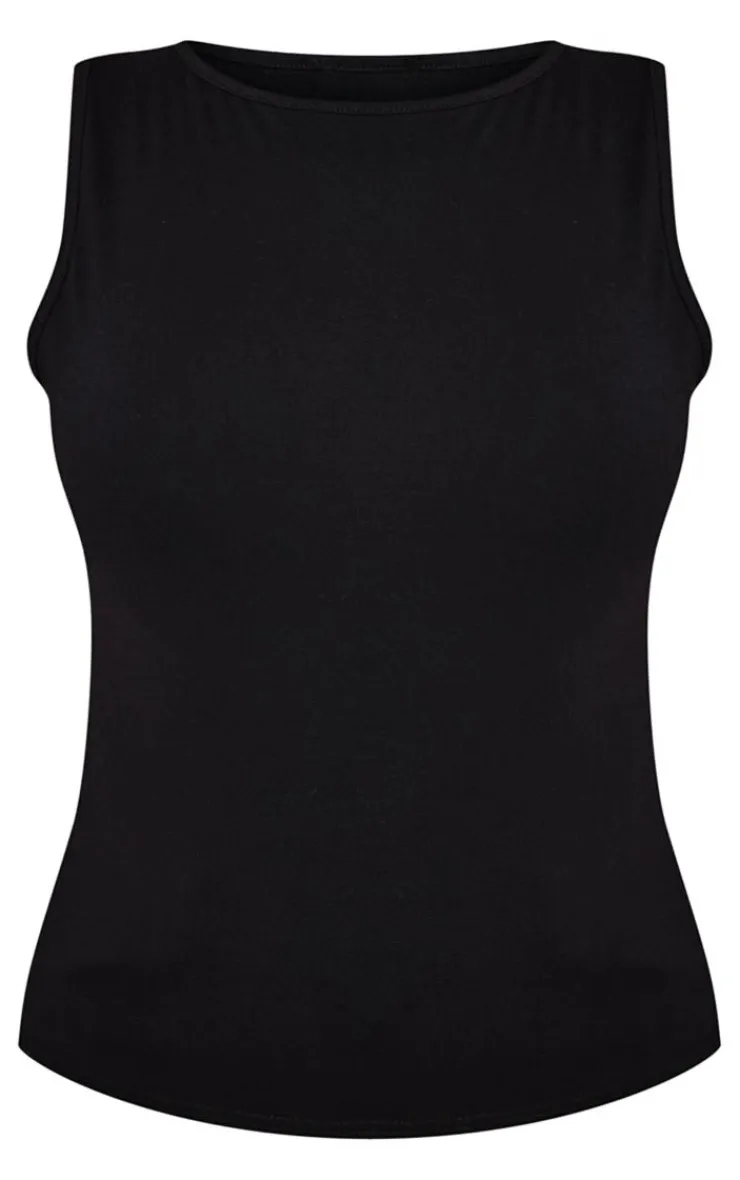 PrettyLittleThing Sleeveless Tops*Cotton Boatneck Sleeveless Top