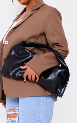 PrettyLittleThing Shoulder Bags*Crinkle PU Rectangular Slouch Shoulder Bag