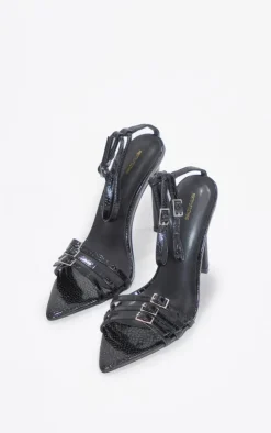 PrettyLittleThing Heeled Sandals*Croc Buckle Detail Heeled Sandals