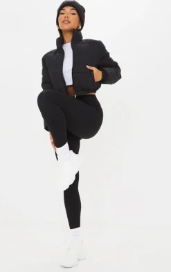 PrettyLittleThing Puffer Jackets*Cropped Peach Skin Bubble Puffer Jacket
