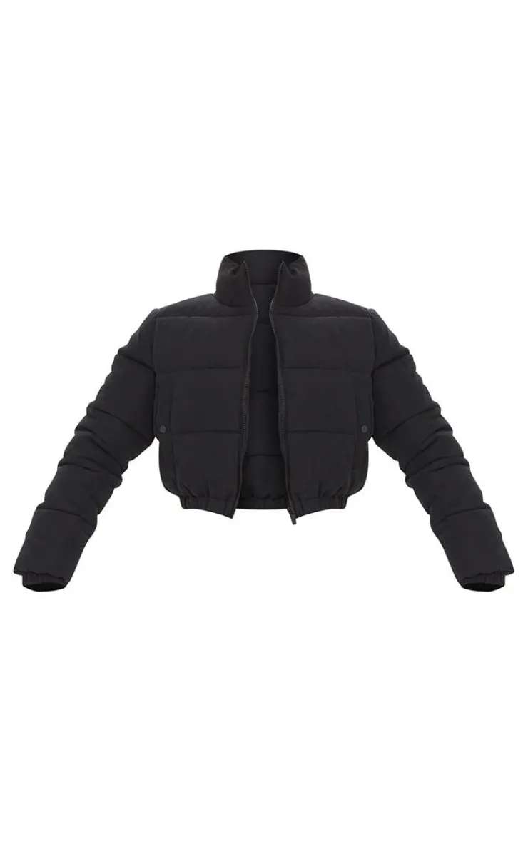 PrettyLittleThing Puffer Jackets*Cropped Peach Skin Bubble Puffer Jacket