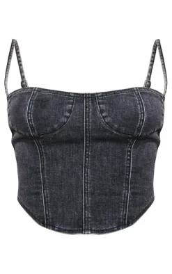 Cup Detail Dipped Hem Corset-PrettyLittleThing Discount