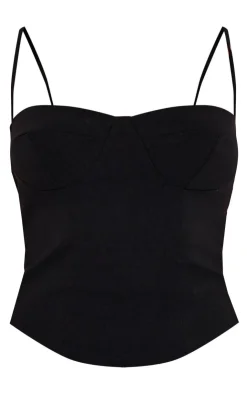 Curved Hem Bengaline Corset-PrettyLittleThing