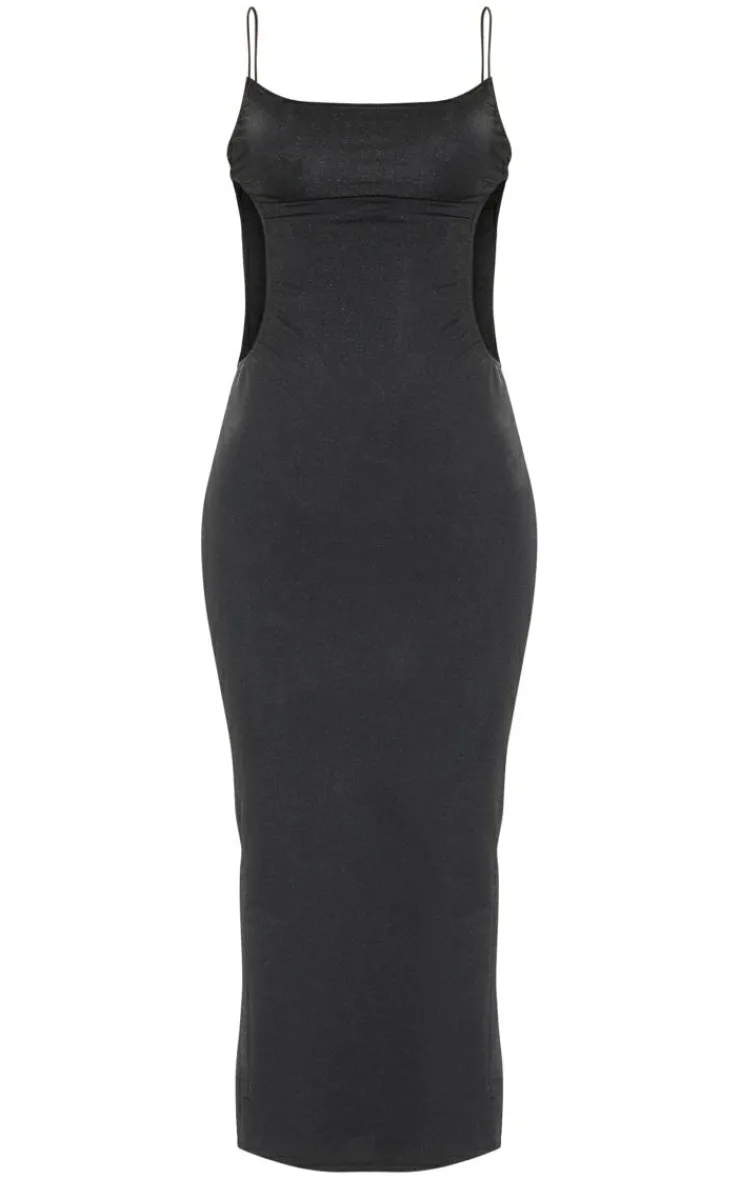 Cut Out Back Bodycon Midi Dress-PrettyLittleThing Online