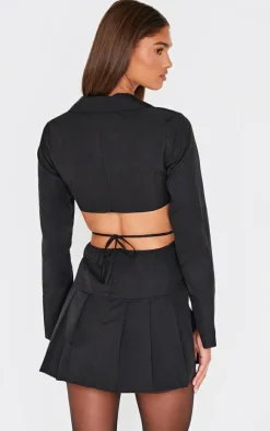 Cut Out Back Long Sleeve Shift Dress-PrettyLittleThing Discount