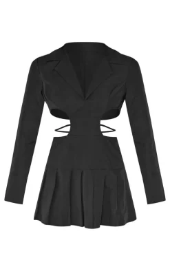 Cut Out Back Long Sleeve Shift Dress-PrettyLittleThing Discount