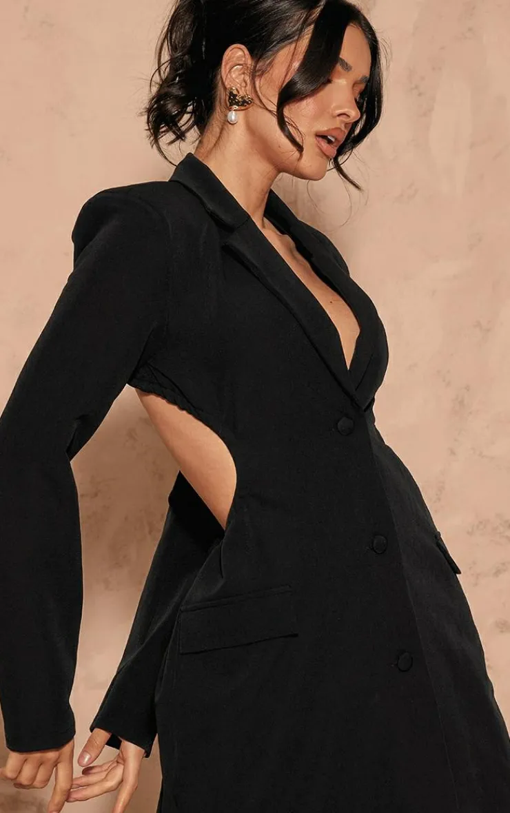 Cut Out Backless Blazer Dress-PrettyLittleThing Discount