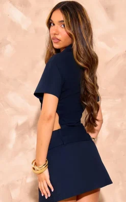 Cut Out Belted Short Sleeve Bodycon Dress-PrettyLittleThing Hot