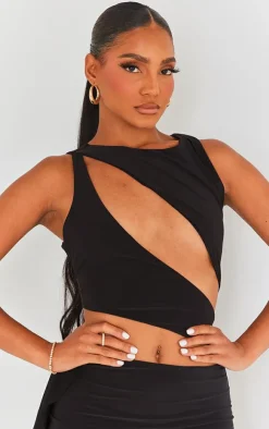 Cut Out Detail Drape Bodycon Dress-PrettyLittleThing Sale