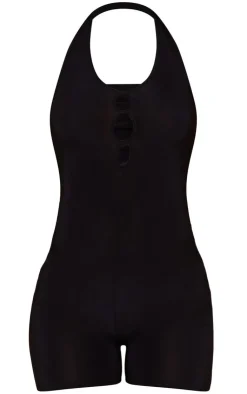 PrettyLittleThing Unitards*Cut Out Halterneck Slinky Unitard