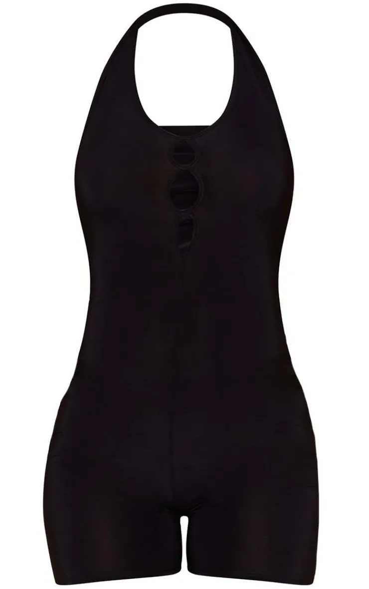PrettyLittleThing Unitards*Cut Out Halterneck Slinky Unitard