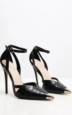 PrettyLittleThing High Heels*Cut Out Heel Metal Toe Court Shoe