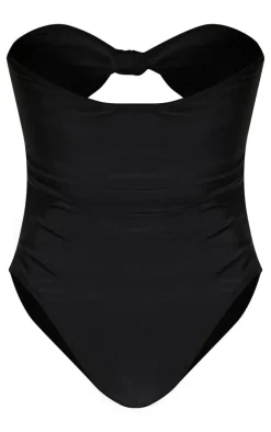 Black Cut Out Knot Swimsuit