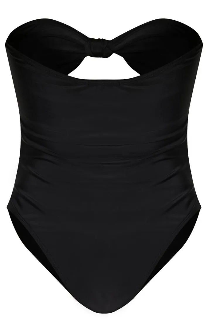 Black Cut Out Knot Swimsuit