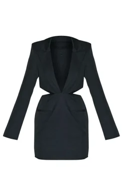 Cut Out Plunge Blazer Dress-PrettyLittleThing Discount