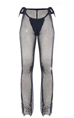 Black Diamante Beach Flares
