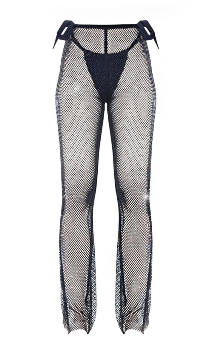 Black Diamante Beach Flares