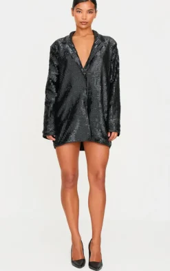Diamante Blazer Dress-PrettyLittleThing Clearance