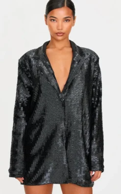 Diamante Blazer Dress-PrettyLittleThing Clearance