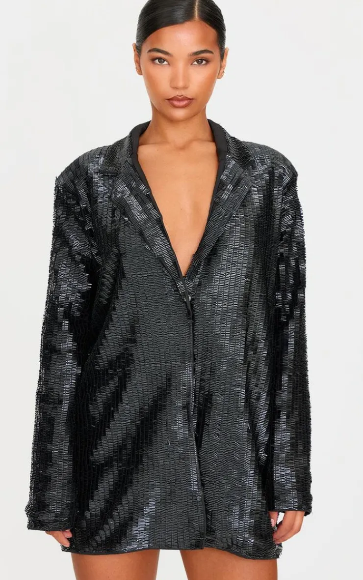 Diamante Blazer Dress-PrettyLittleThing Clearance