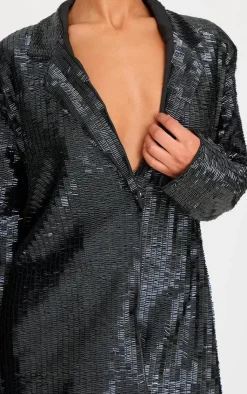 Diamante Blazer Dress-PrettyLittleThing Clearance