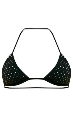 Diamante Detail Micro Triangle Bikini Top-PrettyLittleThing Sale