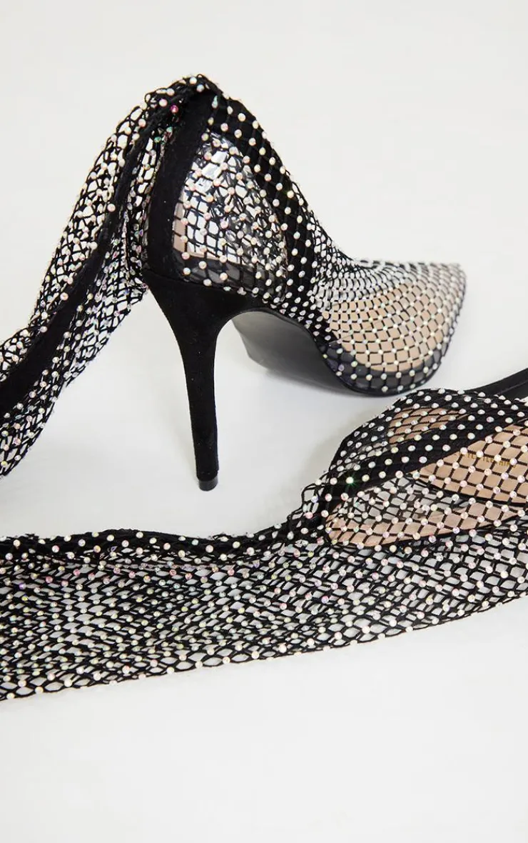 PrettyLittleThing Over The Knee Boots*Diamante Fish Net Over The Knee Boots