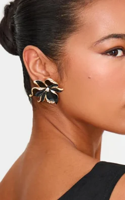 PrettyLittleThing Earrings*Diamante Flower Twist Stud Earrings