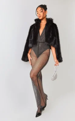 Diamante Halterneck Jumpsuit-PrettyLittleThing Outlet