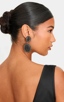 PrettyLittleThing Statement Earrings*Diamante Oversized Round Statement Earrings