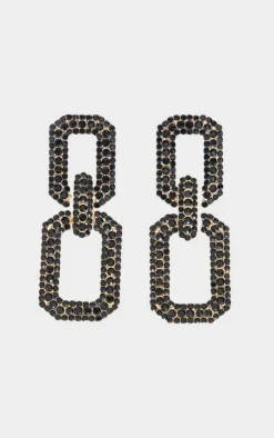 PrettyLittleThing Statement Earrings*Diamante Square Chain Link Statement Earrings