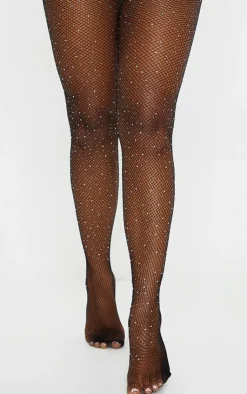 Diamante Suspender Tights-PrettyLittleThing
