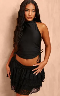 Disco Slinky High Neck Backless Top-PrettyLittleThing Discount