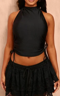 Disco Slinky High Neck Backless Top-PrettyLittleThing Discount