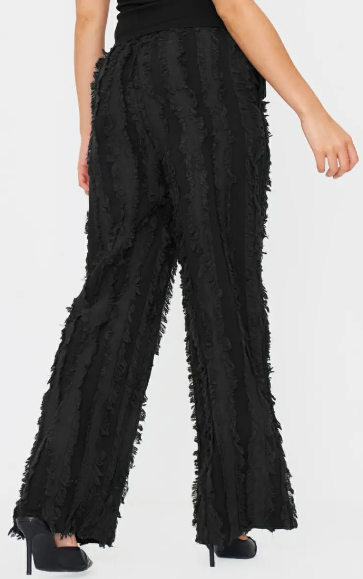 Distressed Low Rise Straight Leg Pants-PrettyLittleThing New
