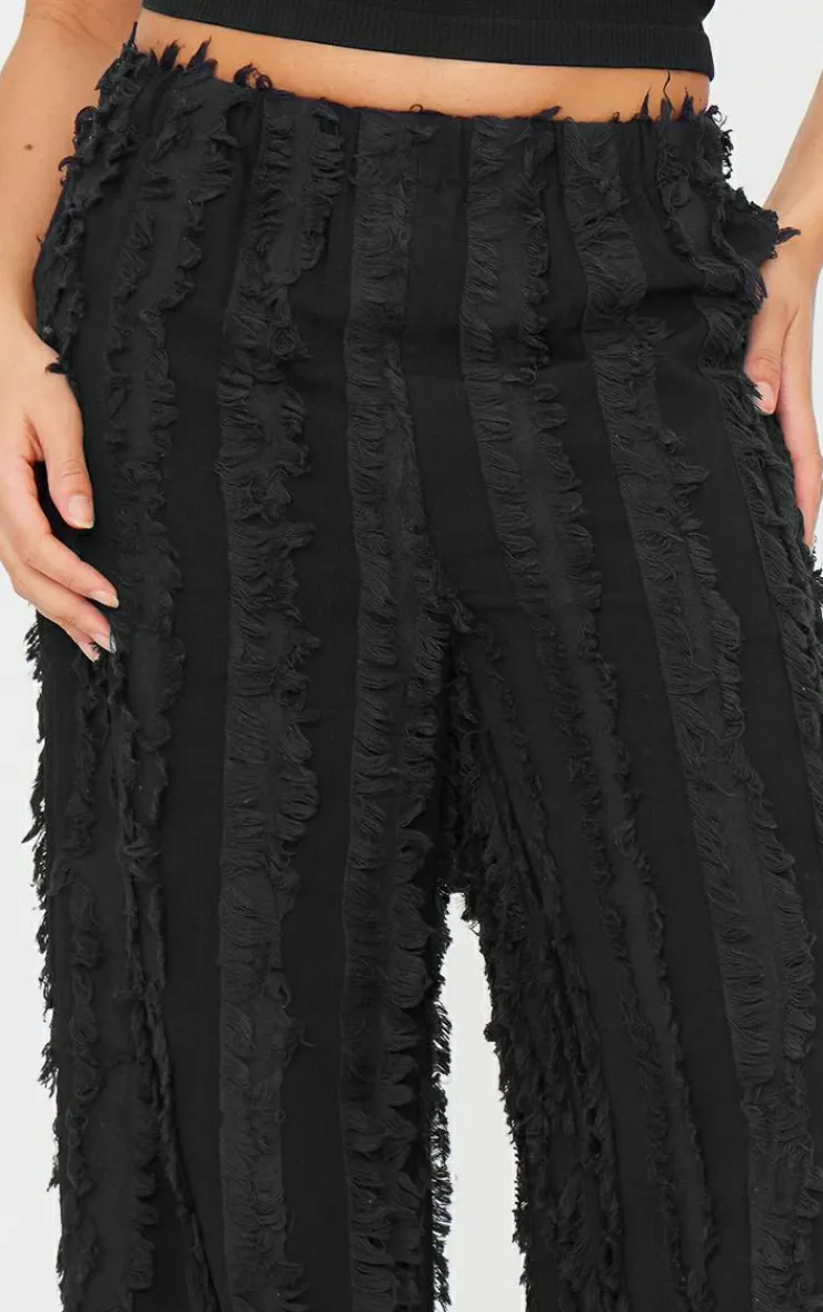 Distressed Low Rise Straight Leg Pants-PrettyLittleThing New