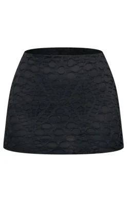 Clearance PrettyLittleThing Distressed Overlay Micro Mini Skirt Black