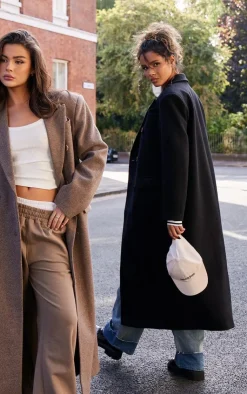 PrettyLittleThing Thanksgiving Outfits*Double Breasted Oversized Structured Coat