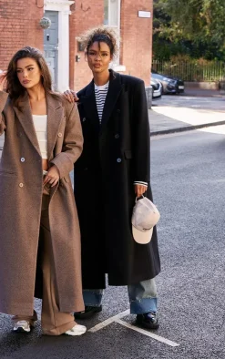 PrettyLittleThing Thanksgiving Outfits*Double Breasted Oversized Structured Coat